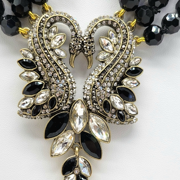 Heidi Daus Swarovski Crystal Swans in Love Statement Necklace + Earring Set - Picture 6 of 12